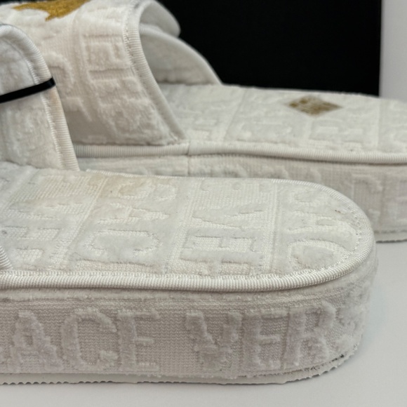 Versace White Medusa Head Fabric platform slippers new / pick size Variety - Picture 13 of 16